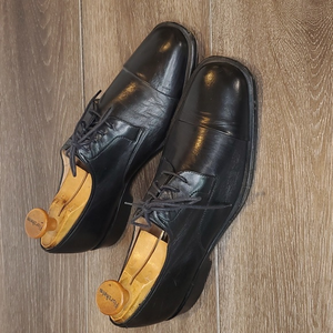Bruno Magli Branson Cap Toe Oxford Shoes Black Leather Made‎ in Italy 9M